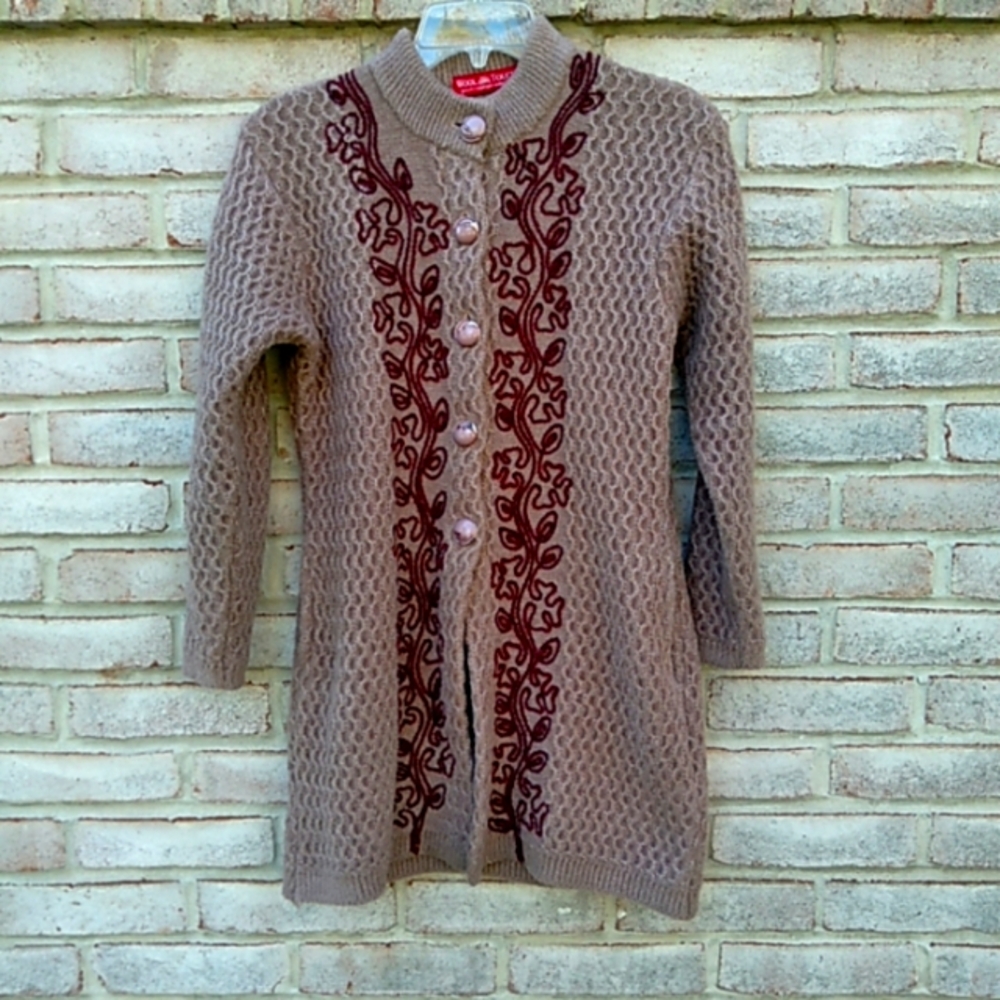 100% wool knit button down cardigan